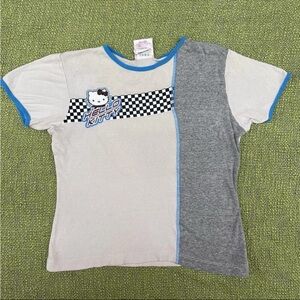 Vintage T Shirt Y2K Hello Kitty Racing Ringer Youth XL Women’s Small Sanrio